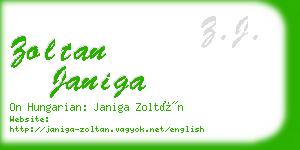 zoltan janiga business card